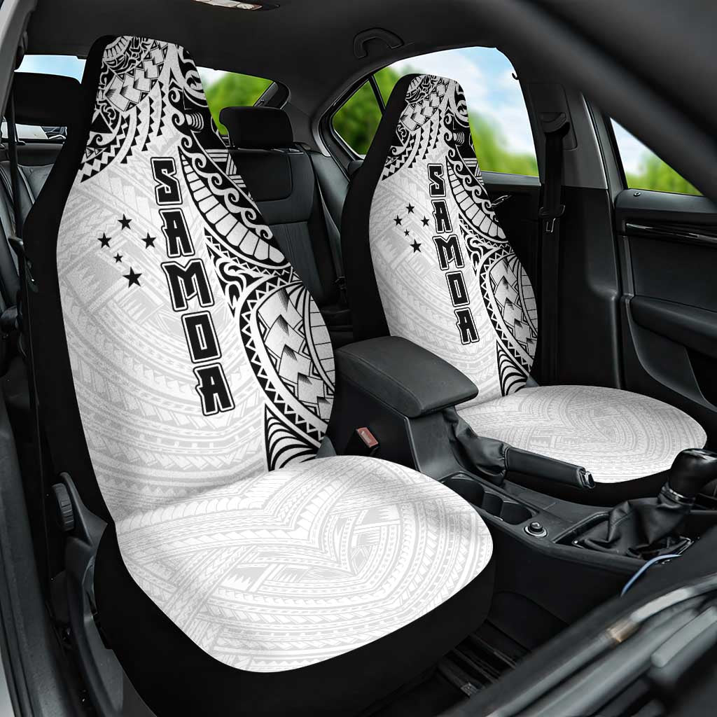 Samoa 685 Art Traditional Tattoo Pattern Car Seat Cover White Color LT03 One Size White - Polynesian Pride