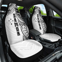 Samoa 685 Art Traditional Tattoo Pattern Car Seat Cover White Color LT03 One Size White - Polynesian Pride