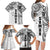 Samoa 685 Art Traditional Tattoo Pattern Family Matching Long Sleeve Bodycon Dress and Hawaiian Shirt White Color