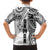 Samoa 685 Art Traditional Tattoo Pattern Family Matching Off The Shoulder Long Sleeve Dress and Hawaiian Shirt White Color