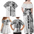 Samoa 685 Art Traditional Tattoo Pattern Family Matching Off Shoulder Maxi Dress and Hawaiian Shirt White Color