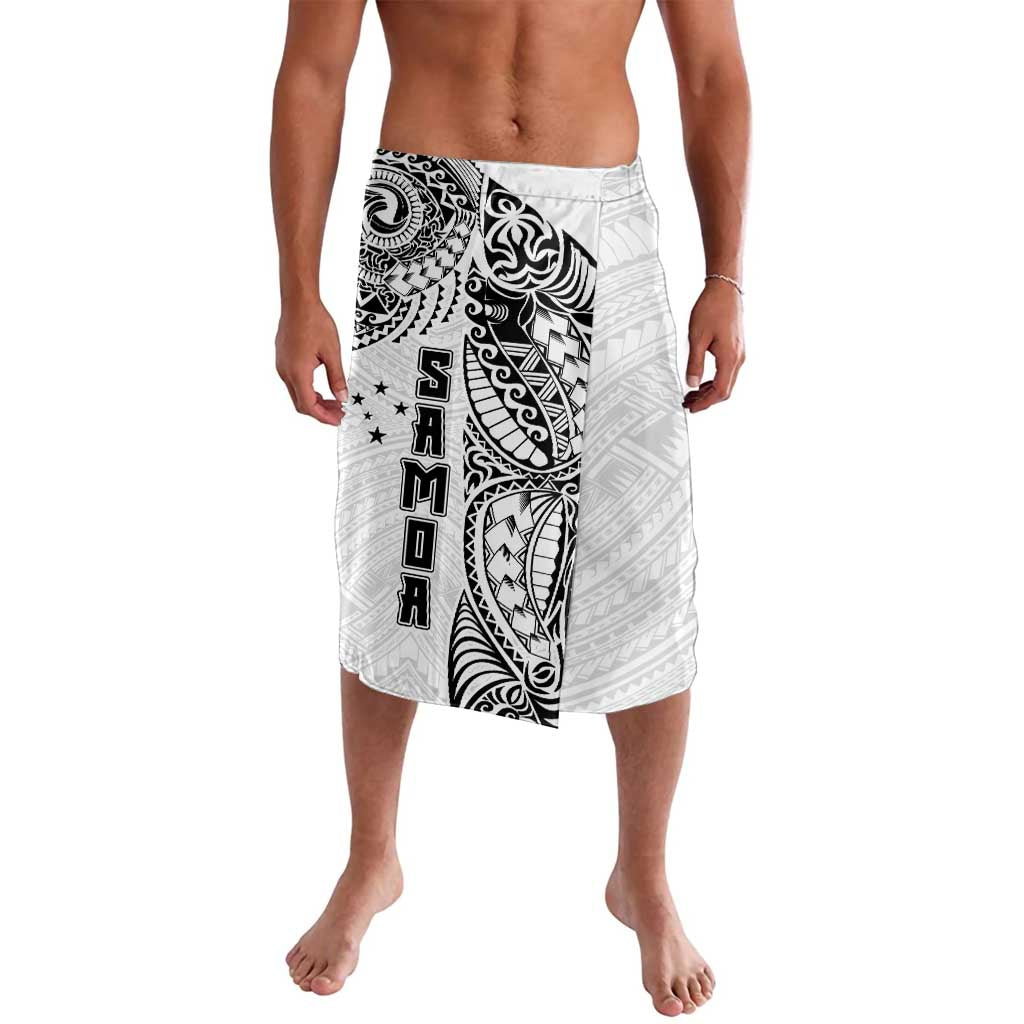 Samoa 685 Art Traditional Tattoo Pattern Lavalava White Color LT03 White - Polynesian Pride