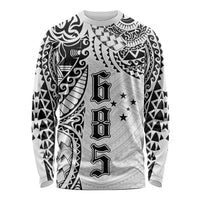 Samoa 685 Art Traditional Tattoo Pattern Long Sleeve Shirt White Color LT03 Unisex White - Polynesian Pride