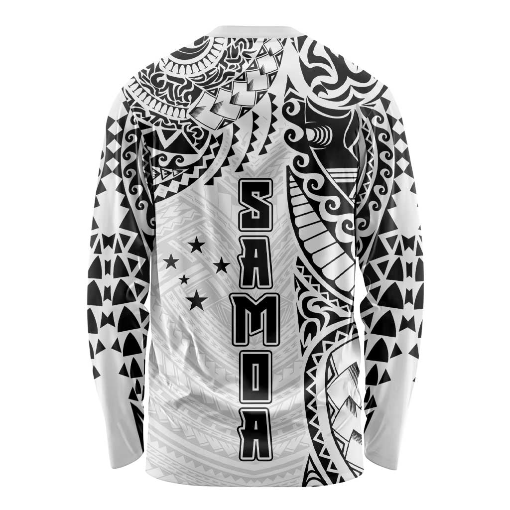 Samoa 685 Art Traditional Tattoo Pattern Long Sleeve Shirt White Color LT03 - Polynesian Pride