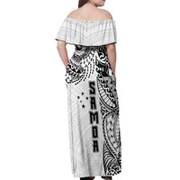 Samoa 685 Art Traditional Tattoo Pattern Off Shoulder Maxi Dress White Color LT03 - Polynesian Pride