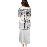Samoa 685 Art Traditional Tattoo Pattern Puletasi White Color LT03 - Polynesian Pride