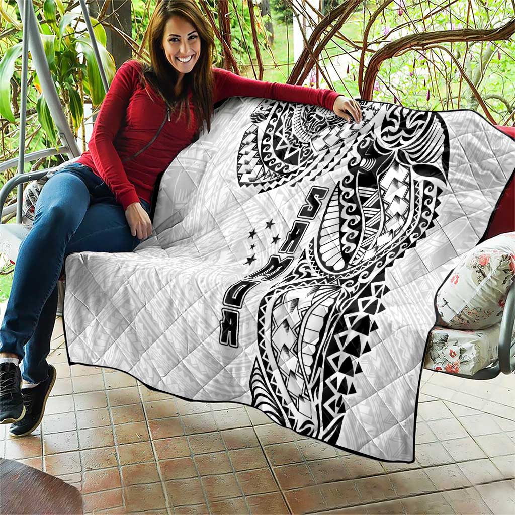 Samoa 685 Art Traditional Tattoo Pattern Quilt White Color LT03 - Polynesian Pride