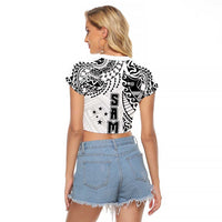 Samoa 685 Art Traditional Tattoo Pattern Raglan Cropped T Shirt White Color LT03 - Polynesian Pride