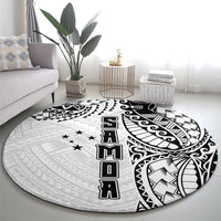 Samoa 685 Art Traditional Tattoo Pattern Round Carpet White Color LT03 - Polynesian Pride
