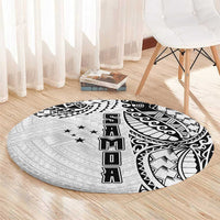 Samoa 685 Art Traditional Tattoo Pattern Round Carpet White Color LT03 - Polynesian Pride