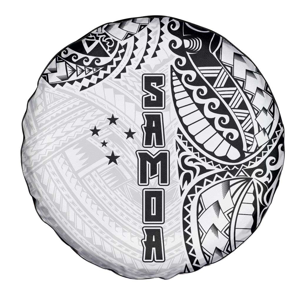 Samoa 685 Art Traditional Tattoo Pattern Spare Tire Cover White Color LT03 - Polynesian Pride