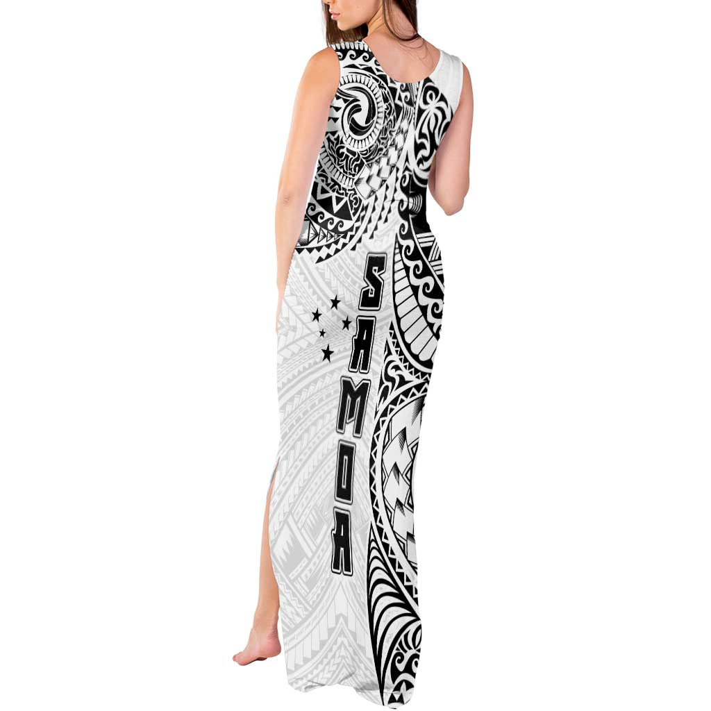 Samoa 685 Art Traditional Tattoo Pattern Tank Maxi Dress White Color LT03 - Polynesian Pride