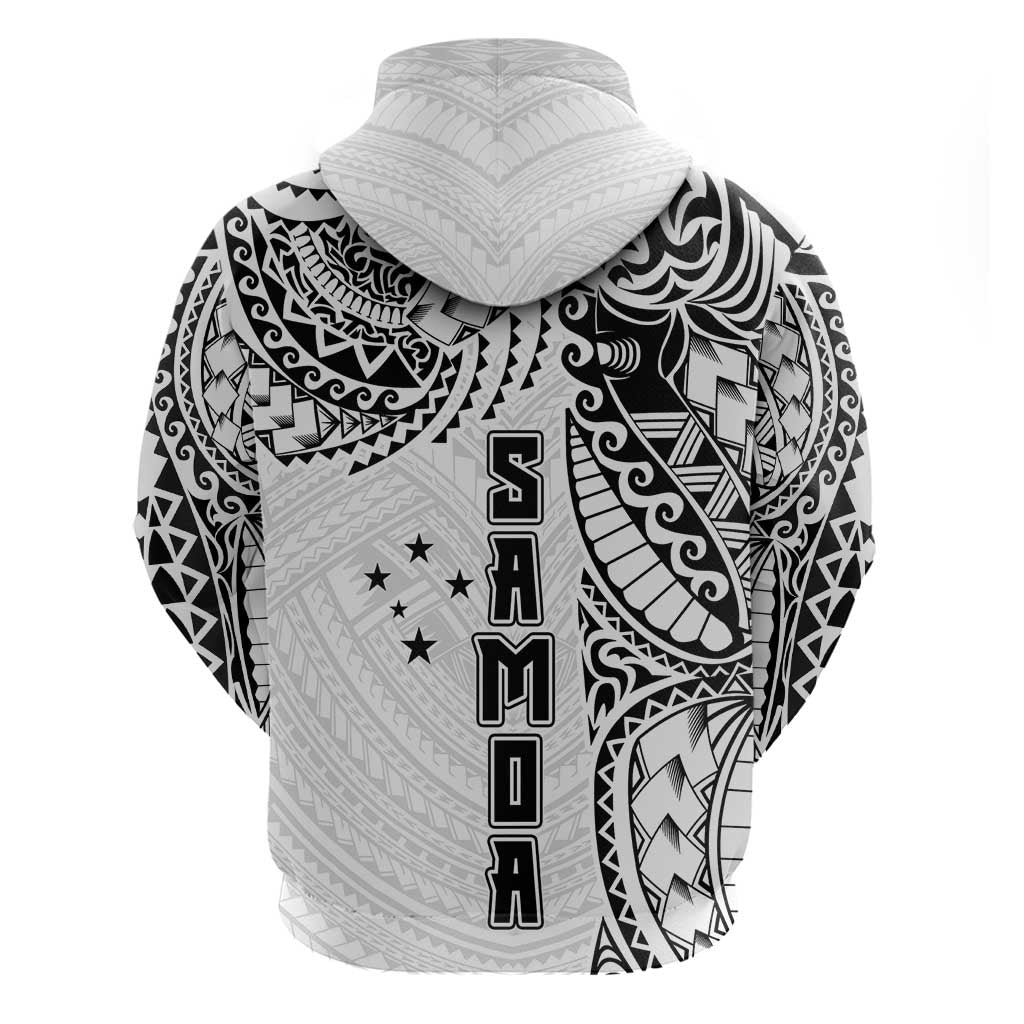 Samoa 685 Art Traditional Tattoo Pattern Zip Hoodie White Color LT03 - Polynesian Pride