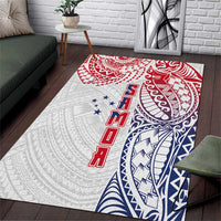 Samoa 685 Art Traditional Tattoo Pattern Area Rug Gradient Color LT03 White - Polynesian Pride