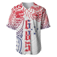 Samoa 685 Art Traditional Tattoo Pattern Baseball Jersey Gradient Color LT03 White - Polynesian Pride