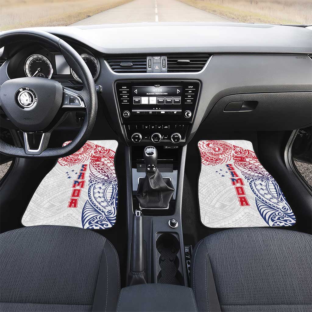 Samoa 685 Art Traditional Tattoo Pattern Car Mats Gradient Color LT03 Set 2pcs - Front White - Polynesian Pride