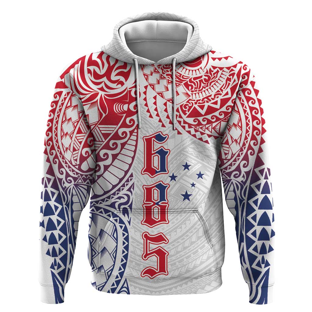 Samoa 685 Art Traditional Tattoo Pattern Hoodie Gradient Color LT03 Pullover Hoodie White - Polynesian Pride