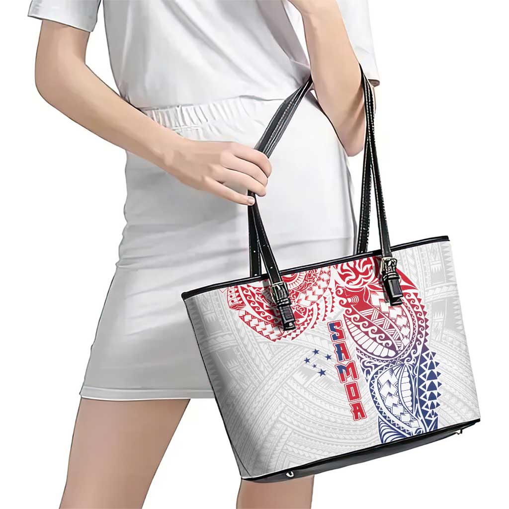 Samoa 685 Art Traditional Tattoo Pattern Leather Tote Bag Gradient Color LT03 - Polynesian Pride