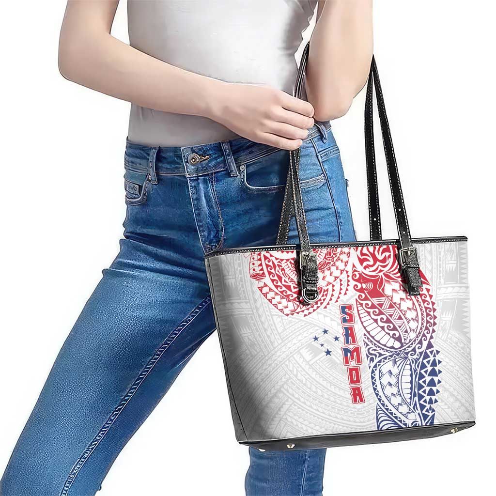 Samoa 685 Art Traditional Tattoo Pattern Leather Tote Bag Gradient Color LT03 - Polynesian Pride