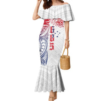 Samoa 685 Art Traditional Tattoo Pattern Mermaid Dress Gradient Color LT03 Women White - Polynesian Pride