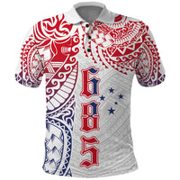 Samoa 685 Art Traditional Tattoo Pattern Polo Shirt Gradient Color LT03 White - Polynesian Pride