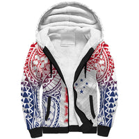 Samoa 685 Art Traditional Tattoo Pattern Sherpa Hoodie Gradient Color LT03 Unisex White - Polynesian Pride