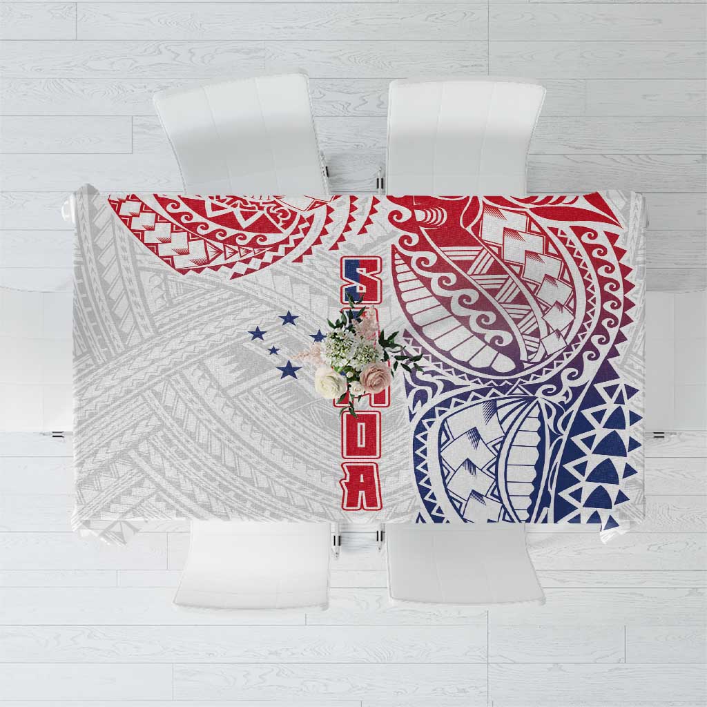 Samoa 685 Art Traditional Tattoo Pattern Tablecloth Gradient Color LT03 White - Polynesian Pride
