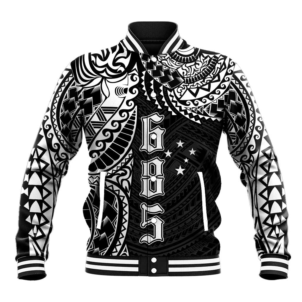 Samoa 685 Art Traditional Tattoo Pattern Baseball Jacket Black Color LT03 Unisex Black - Polynesian Pride