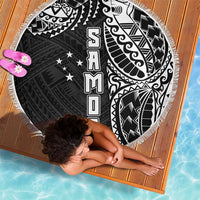 Samoa 685 Art Traditional Tattoo Pattern Beach Blanket Black Color LT03 - Polynesian Pride