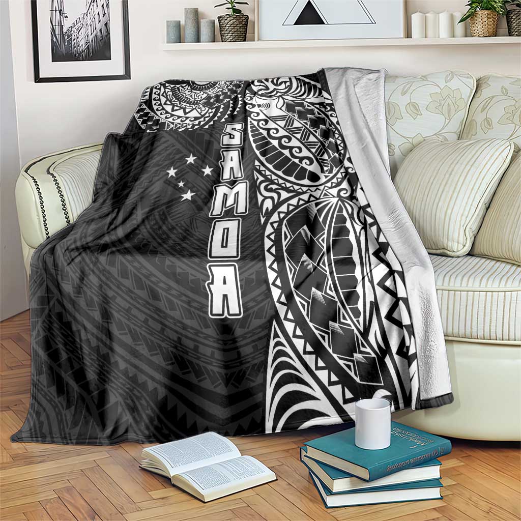 Samoa 685 Art Traditional Tattoo Pattern Blanket Black Color LT03 Black - Polynesian Pride