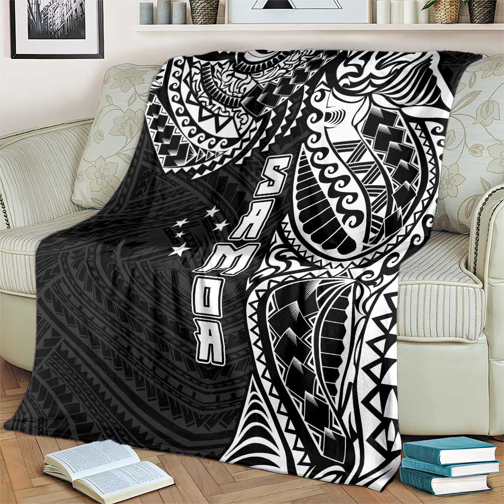 Samoa 685 Art Traditional Tattoo Pattern Blanket Black Color LT03 - Polynesian Pride