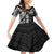 Samoa 685 Art Traditional Tattoo Pattern Family Matching Off Shoulder Short Dress and Hawaiian Shirt Black Color