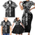 Samoa 685 Art Traditional Tattoo Pattern Family Matching Short Sleeve Bodycon Dress and Hawaiian Shirt Black Color