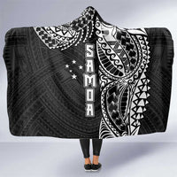 Samoa 685 Art Traditional Tattoo Pattern Hooded Blanket Black Color LT03 One Size Black - Polynesian Pride