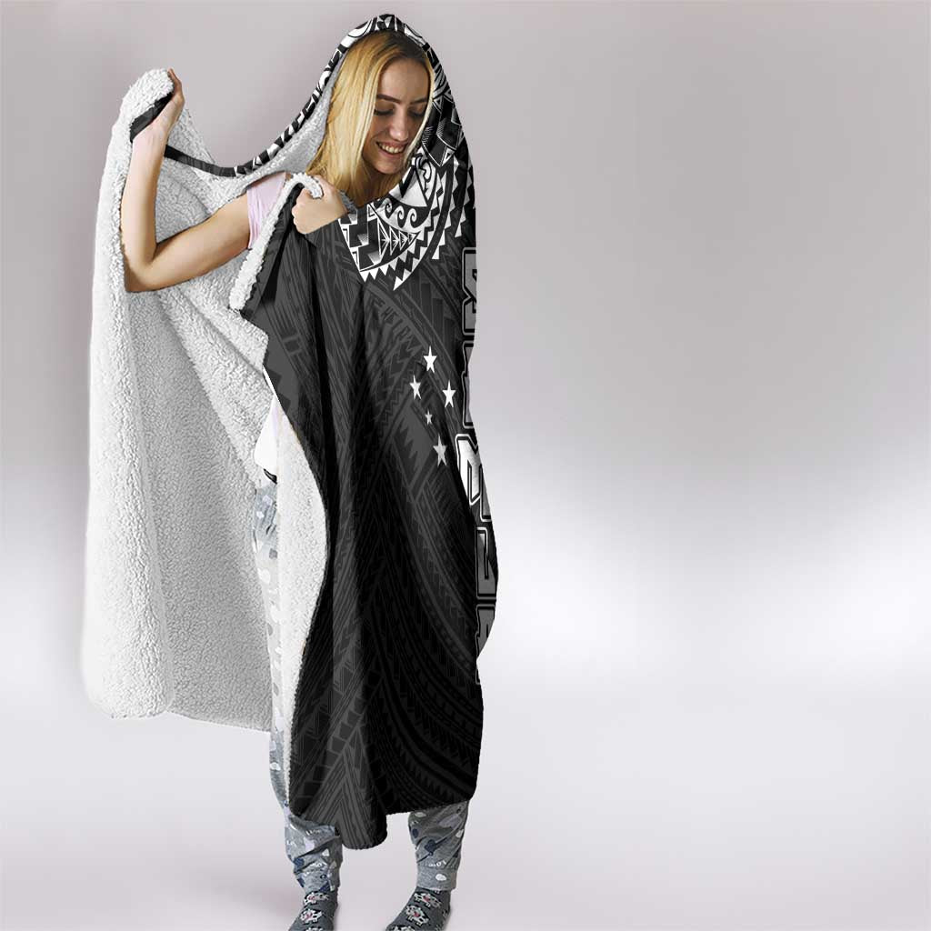 Samoa 685 Art Traditional Tattoo Pattern Hooded Blanket Black Color LT03 - Polynesian Pride