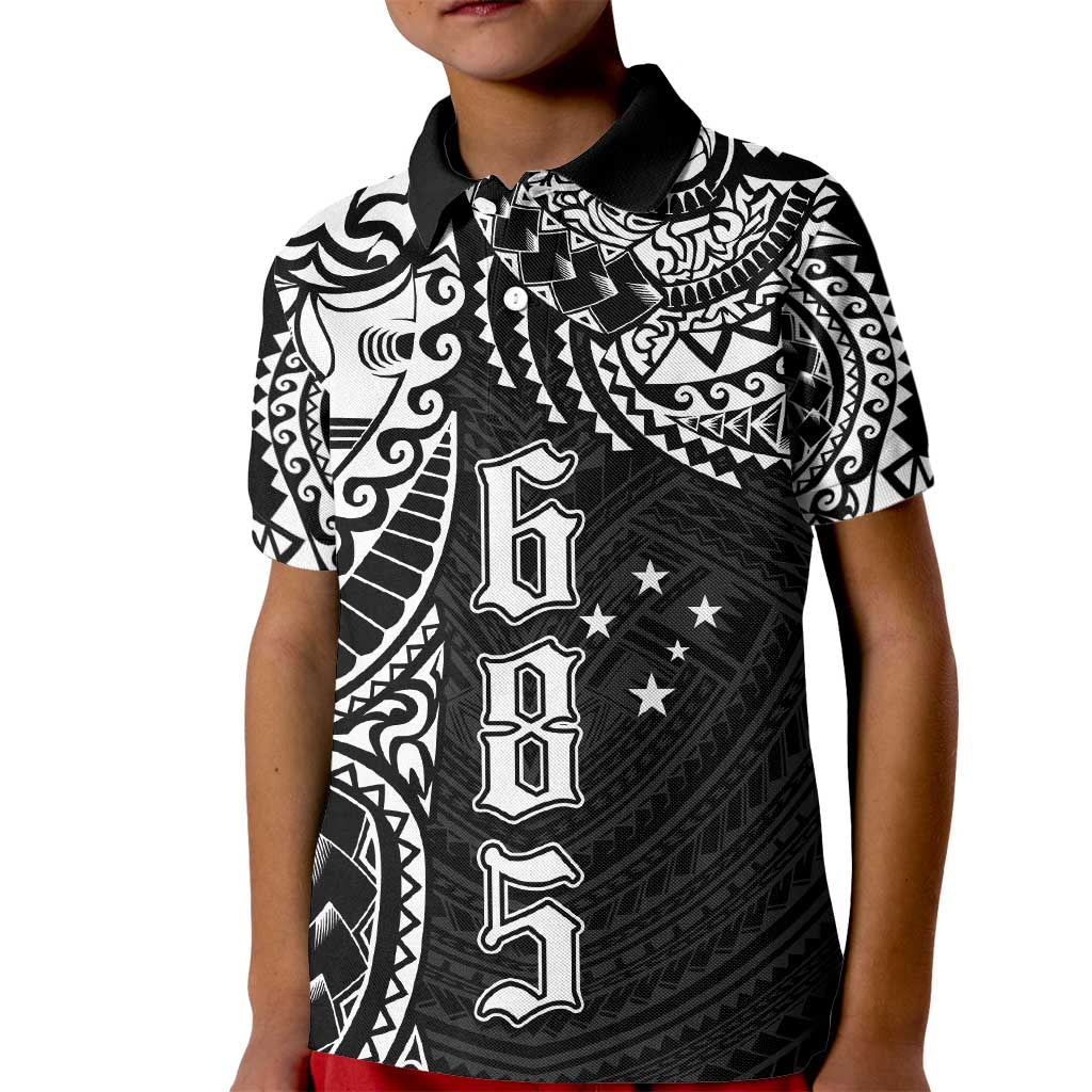 Samoa 685 Art Traditional Tattoo Pattern Kid Polo Shirt Black Color LT03 Kid Black - Polynesian Pride