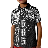 Samoa 685 Art Traditional Tattoo Pattern Kid Polo Shirt Black Color LT03 Kid Black - Polynesian Pride