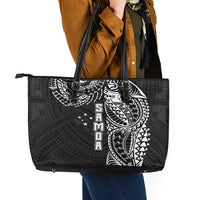 Samoa 685 Art Traditional Tattoo Pattern Leather Tote Bag Black Color LT03 - Polynesian Pride