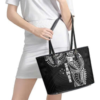 Samoa 685 Art Traditional Tattoo Pattern Leather Tote Bag Black Color LT03 - Polynesian Pride