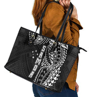 Samoa 685 Art Traditional Tattoo Pattern Leather Tote Bag Black Color LT03 - Polynesian Pride