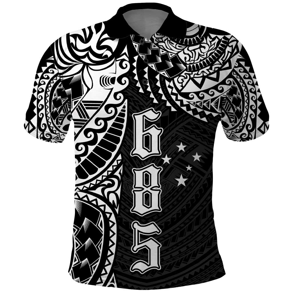 Samoa 685 Art Traditional Tattoo Pattern Polo Shirt Black Color LT03 Black - Polynesian Pride
