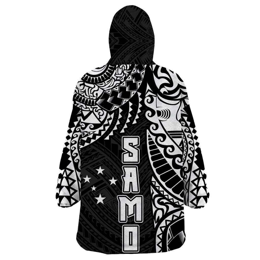 Samoa 685 Art Traditional Tattoo Pattern Wearable Blanket Hoodie Black Color LT03 - Polynesian Pride