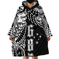 Samoa 685 Art Traditional Tattoo Pattern Wearable Blanket Hoodie Black Color LT03 - Polynesian Pride