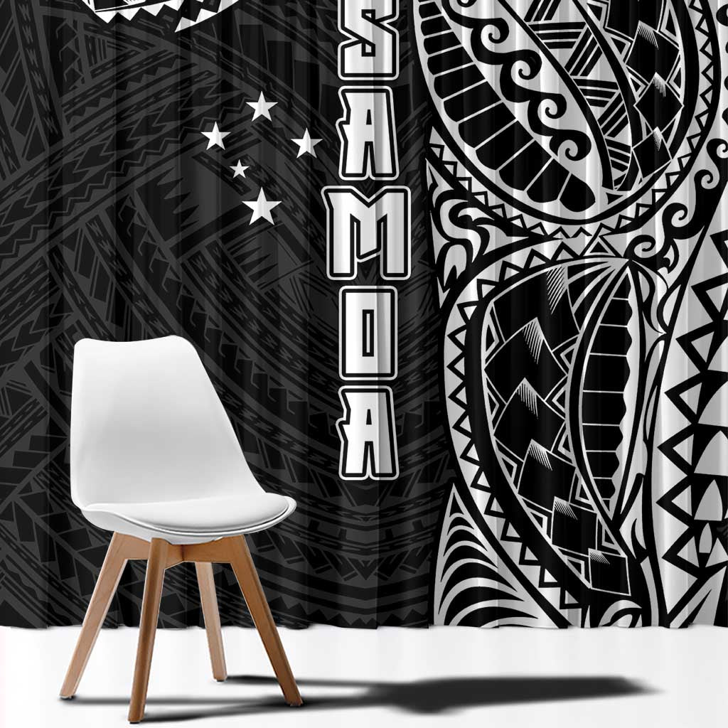 Samoa 685 Art Traditional Tattoo Pattern Window Curtain Black Color LT03 - Polynesian Pride