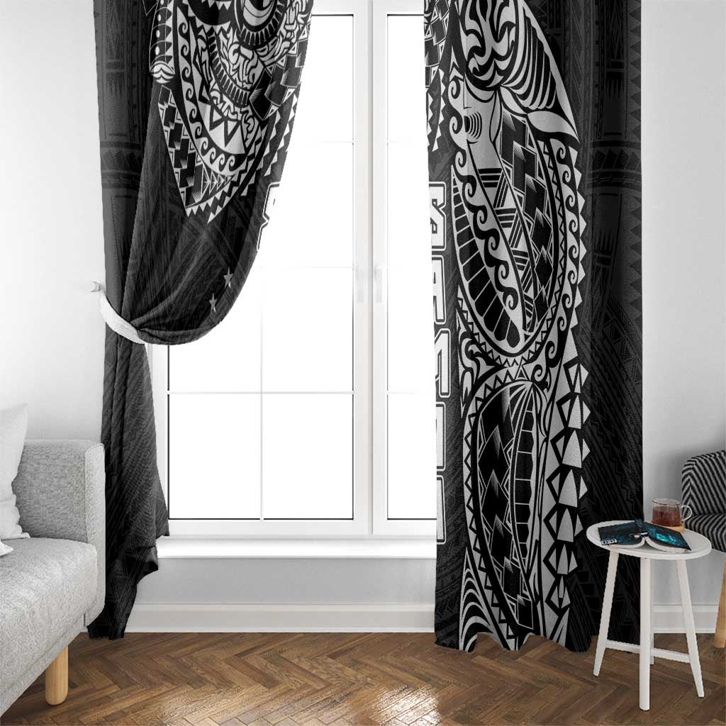 Samoa 685 Art Traditional Tattoo Pattern Window Curtain Black Color LT03 - Polynesian Pride