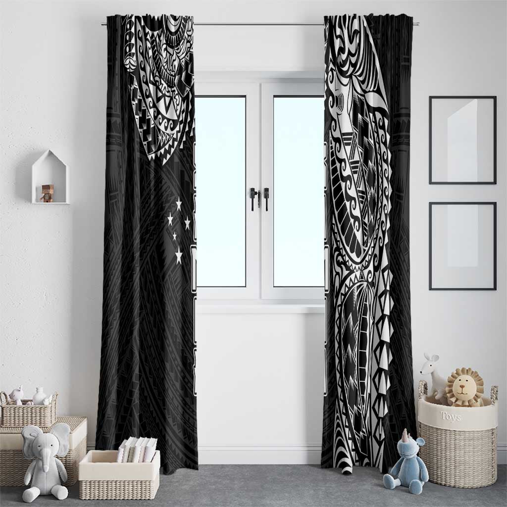 Samoa 685 Art Traditional Tattoo Pattern Window Curtain Black Color LT03 - Polynesian Pride