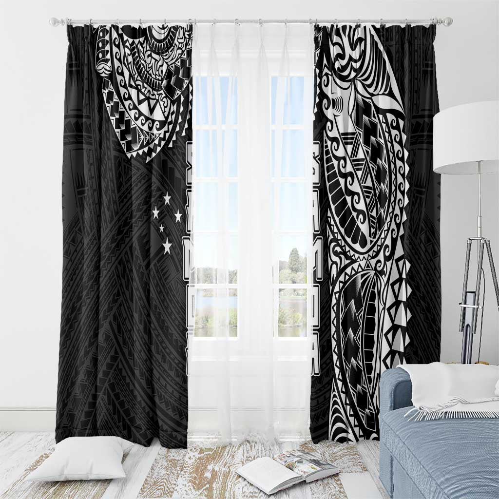 Samoa 685 Art Traditional Tattoo Pattern Window Curtain Black Color LT03 - Polynesian Pride