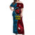 Custom Bintangor Goroka Lahanis Rugby Off Shoulder Maxi Dress Papua New Guinea Polynesian Tattoo LT03 Women Red - Polynesian Pride