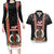 Personalised Vanuatu Christmas Couples Matching Long Sleeve Bodycon Dress and Hawaiian Shirt Polynesian Tribal Snow Style LT03 Black - Polynesian Pride