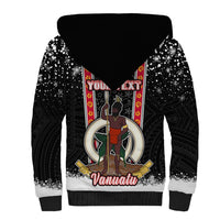 Personalised Vanuatu Christmas Sherpa Hoodie Polynesian Tribal Snow Style LT03 - Polynesian Pride